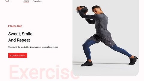 React Gym Exercises website | HTML | CSS | React | material UI | Exercises Website