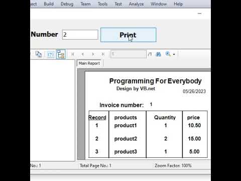 step by step how to design #invoice #crystal #report using visual basic net