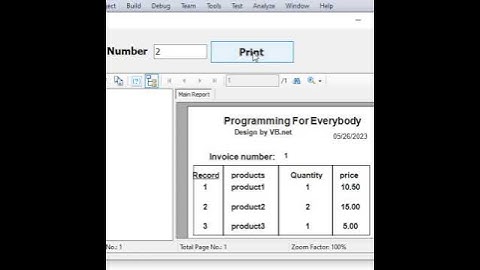 step by step how to design #invoice #crystal #report using visual basic net