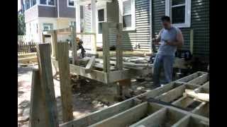 Building a Deck in Time Lapse - Stair Stringers and Railings
