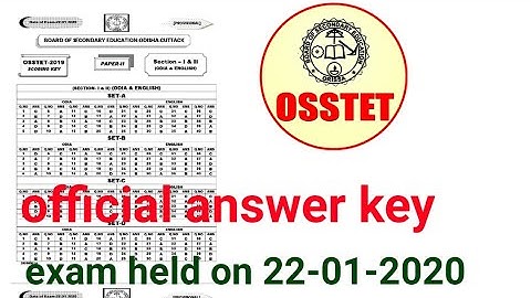 Osstet scoring key 2020 | osstet answer key realised | check it out