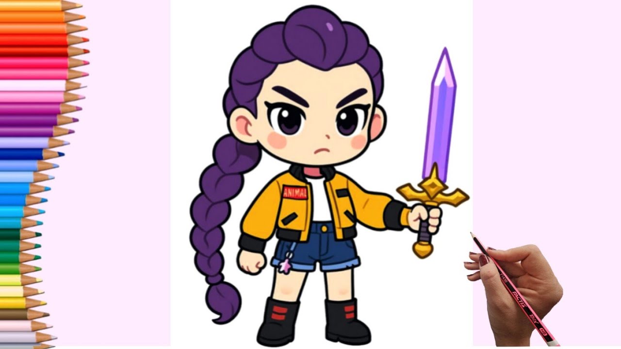 Cute Rumi Small Kolay Rumi Resmi Çizimi, Adım Adım K-Pop Demon Hunters Karakteri, Easy ...