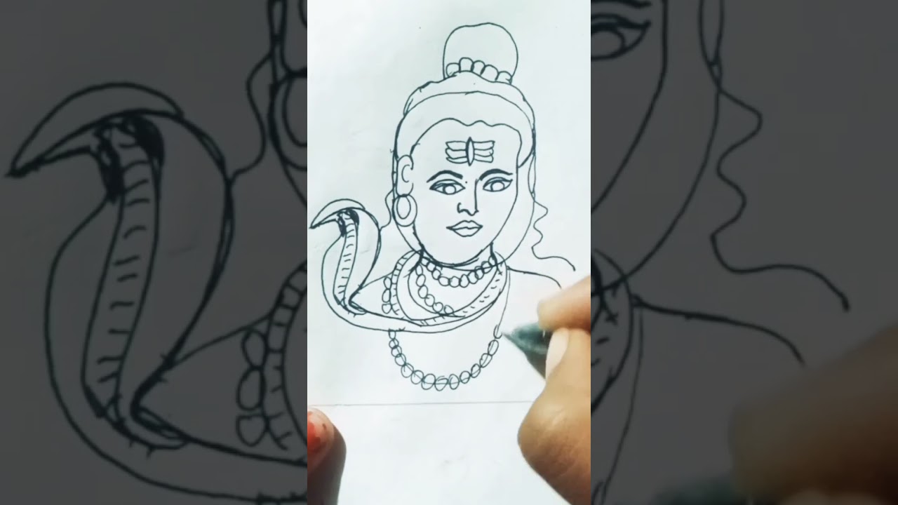 20 se mahadev sketch drawing easy 🐍