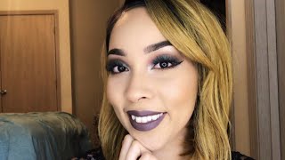 Cool tone fall makeup talk through tutorial!! $40 wig!!