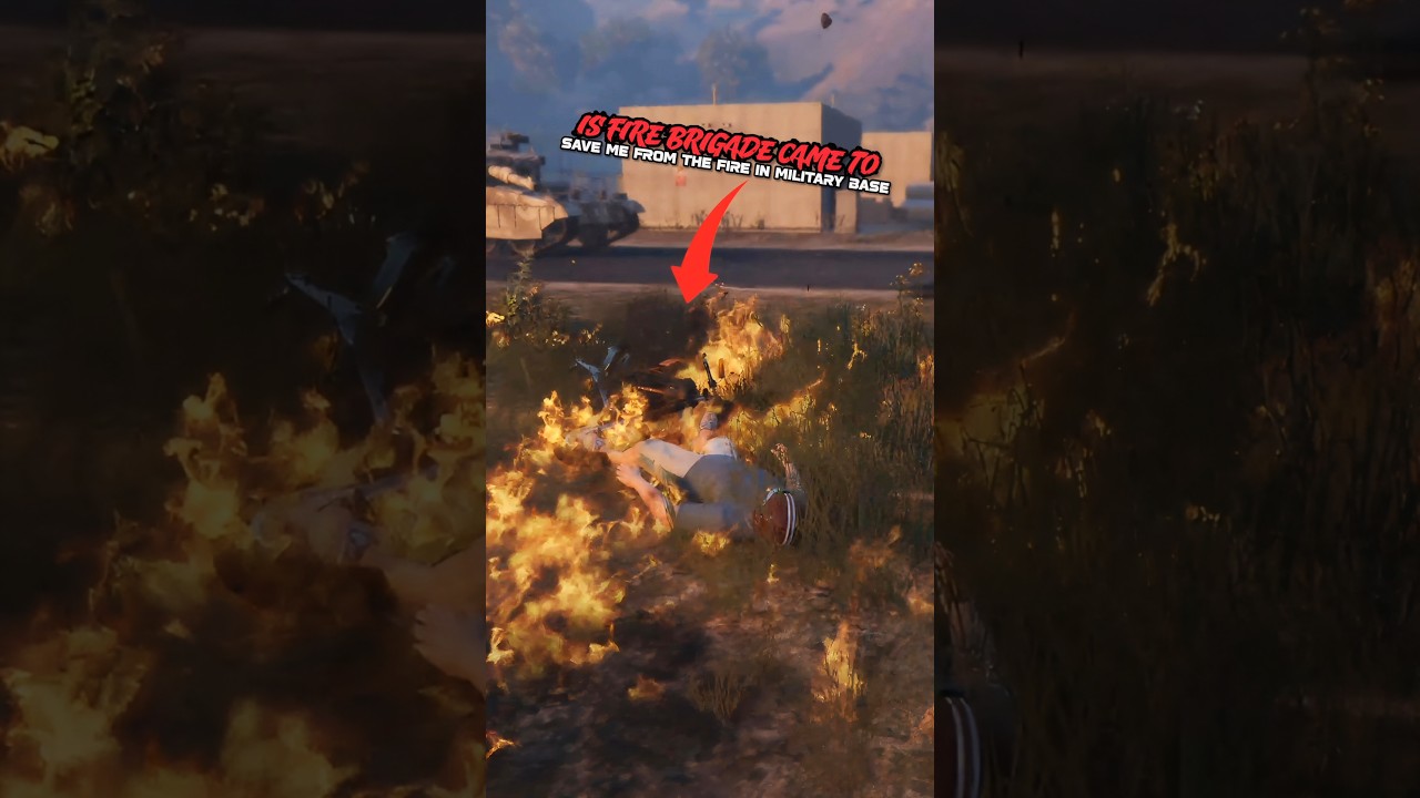 🚒 Calling Fire Brigade Inside Military Base?! 😱📈#gta5experiment #shorts