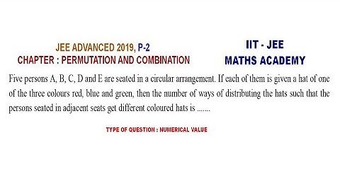PERMUTATION AND COMBINATION JEE ADVANCED 2019,PAPER  2,NUMRERICAL