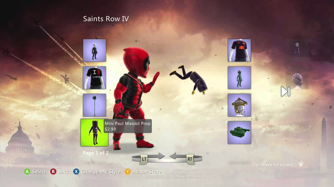 Saints Row IV Xbox Live Marketplace Avatar Items - YouTube