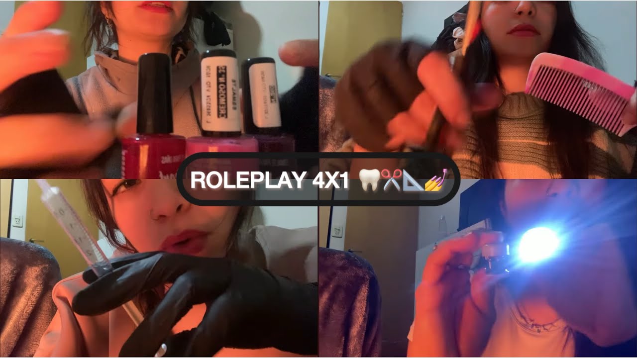 ASMR Roleplay x4 💇‍♀️💅🦷📏 | MANICURA, PELUQUERA, DENTISTA Y MODISTA