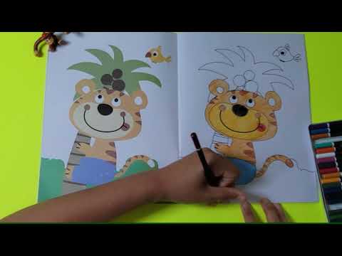 How to color a Tiger climbing a tree!!! - YouTube