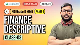 Finance Descriptive Free Class 3 | RBI Grade B Phase 2 2026 | Anuj Jindal