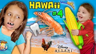 Shrimp, Corn \& Loose Tooth! YUMMY Hawaii North Shore Beach Fun! FUNnel Vision Disney Aulani Tri