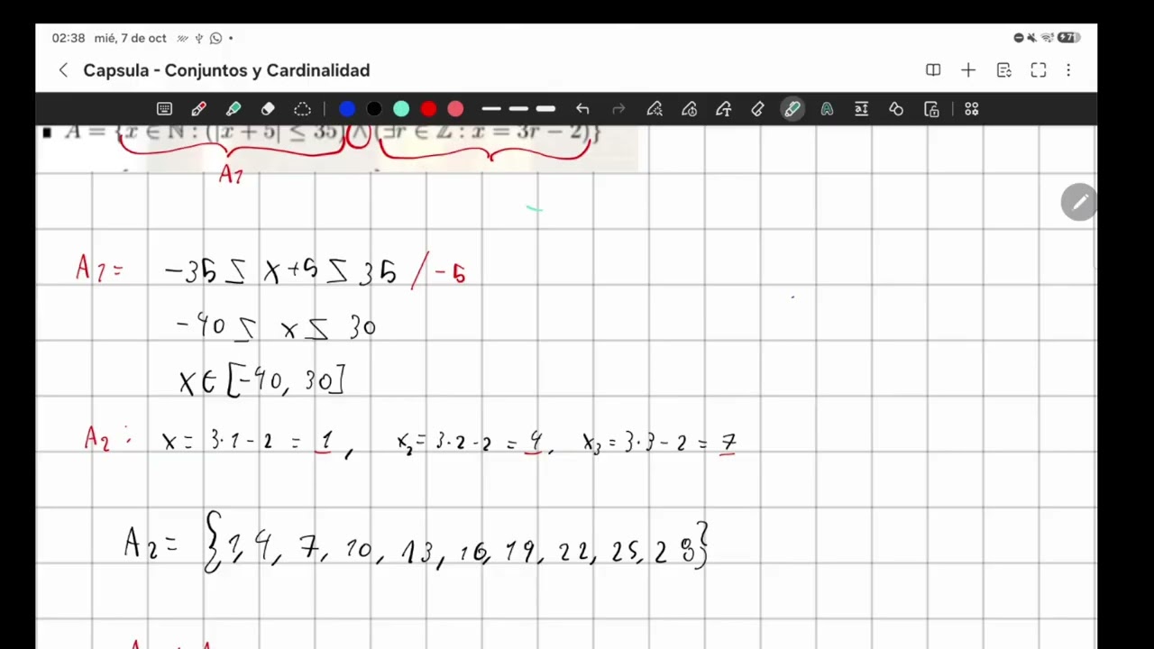Álgebra 1 - Cápsula 1:  Ejercicios de Conjuntos y Cardinalidad [Samuel Elorza]