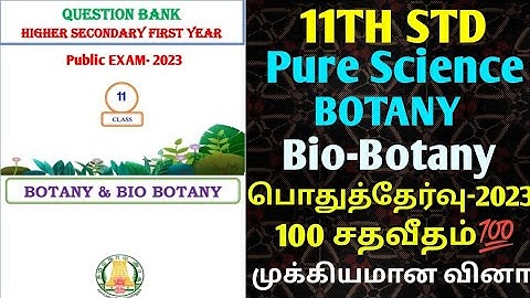 11TH PURE SCIENCE BOTANY & BIO-BOTANY PUBLIC EXAMINATION-2023 IMPORTANT 2,3,5 MARKS QUESTION BANK 🔴