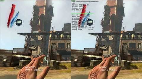 Dishonored - WineD3D & D9VK comparison - Proton 4.11-2 Linux