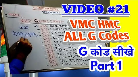 Explain Overview of All G Codes Fanuc VMC HMC part 1CNC basic in hindi and English.