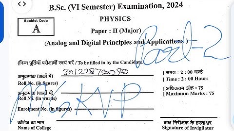mgkvp BSc 6th semester physics paper 2#analog and digitales principle and applications#paper-2