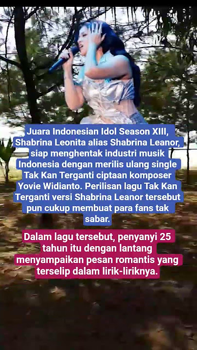 Shabrina Leanor Rilis Ulang Lagu Tak Kan Terganti Milik Yovie Widianto, Netizen Tak Sabar.#shrots