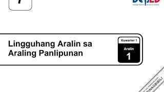 Lesson Exemplar for Araling Panlipunan with Worksheet: Q1W1