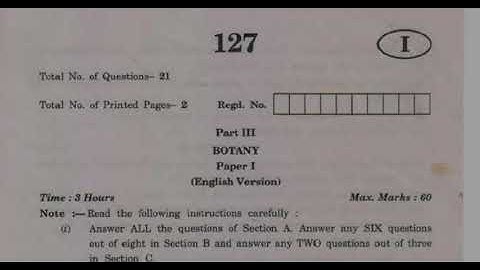 AP  Inter First year botany💯%V.V.imp question paper 2024-25 | AP inter 1st year botany  paper 2024