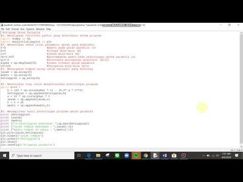 Python : Parabolic motion code by Mohammad Mufid A