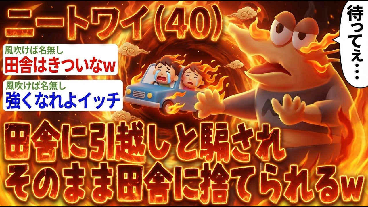 【アホの殿堂】 「田舎への引越しを楽しみにしてたらワイだけ捨てられたンゴ...」→結果wwww  【2ch爆笑スレ】
