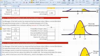 Normal Distribution with Excel - Area between 2 points