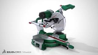 SOLIDWORKS Visualize Miter Saw animation