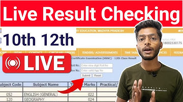 Live Result Checking : MP BOARD RESULT 2024 | 10th 12th