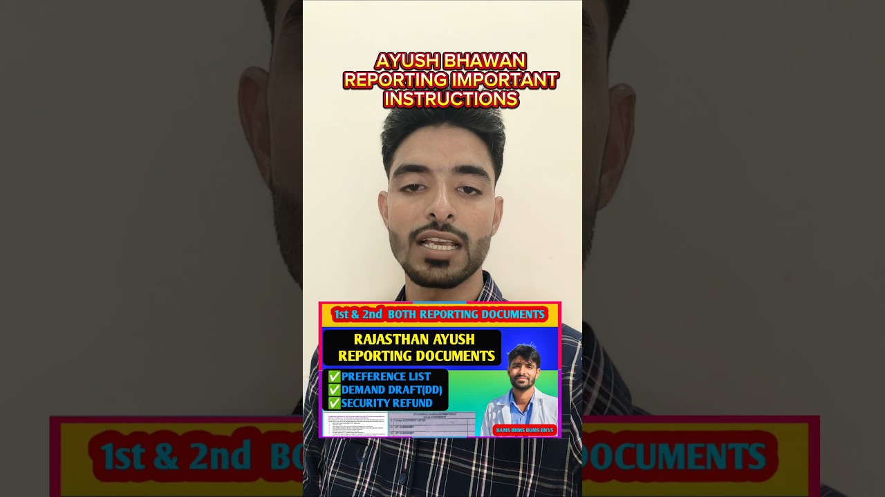 RAJASTHAN AYUSH COUNSELLING AYUSH BHAWAN IMPORTANT INSTRUCTIONS 