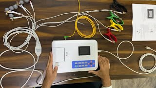 How to use ECG machine, Contec 3 channel ECG CMS300GA setup and installation with all settings screenshot 5