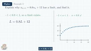 Recurrence Relations - limit of a recurrence relation - Higher Maths