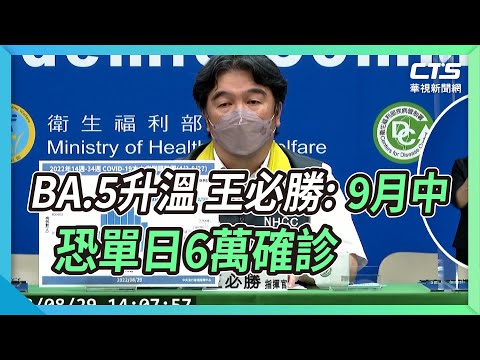 BA.5升溫 王必勝:9月中恐單日6萬確診｜華視新聞 20220829