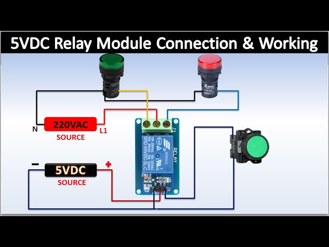 5vdc Relay Module Connection and Working | single relay module connection | 5v relay connection class=