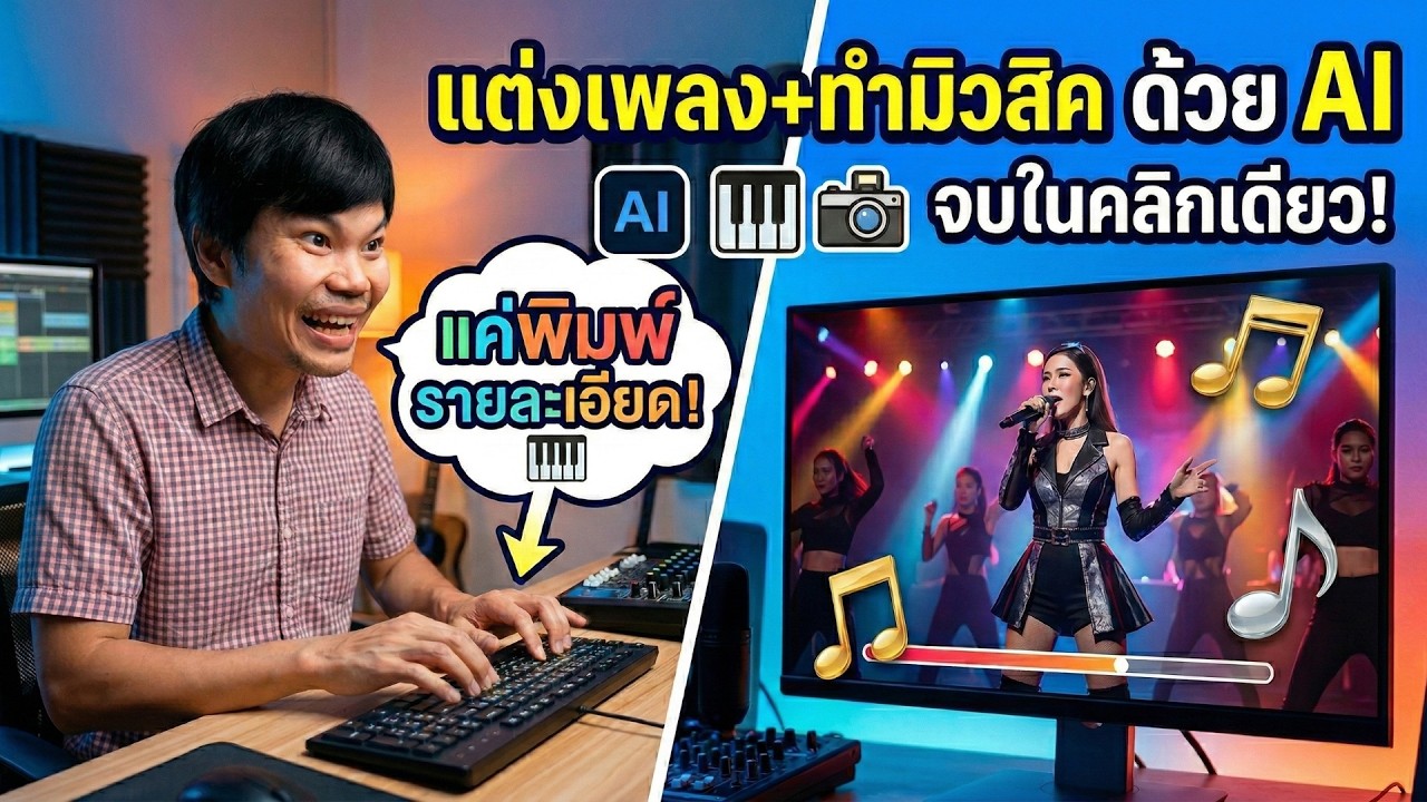 พิมพ์ปุ๊บ ได้เพลงปั๊บ แจกฟรี AI แต่งเพลงและทำมิวสิควิดีโอ จบในคลิกเดียว