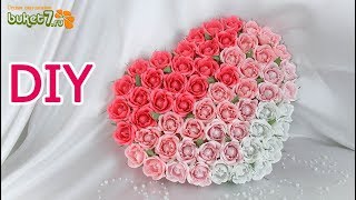Сердце с цветами из конфет  Подарок на свадьбу своими руками Diy валентинка Оригинальный подарок