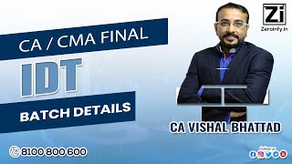 Ca Cma Final Idt Batch Details Ca Vishal Bhattad