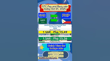 Quick view SAR to PHP exchange rate as of Oct 01, 2025. #exchangerate #saudiriyalrate #ofw #guide