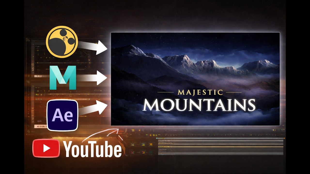 Cinematic Mountain Scene | Maya + Nuke + After Effects Workflow