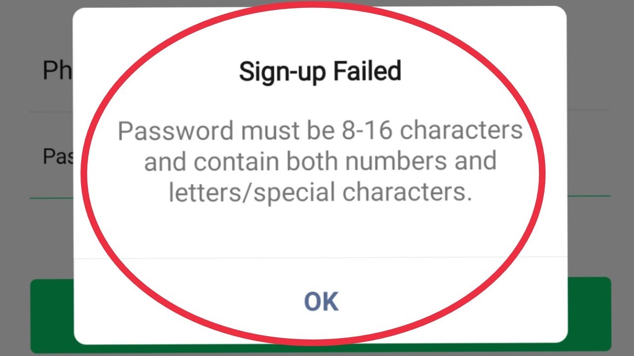 Password 8 characters. Password must contain Letters、numbers and Special character. Password must contain at least 1 Special character(s).. Password must contain at least one lowercase Letter, one uppercase Letter, one Digit and one Special character. Passwords must have a minimum of 6 characters & maximum of 20 characters, and must contain both lett.