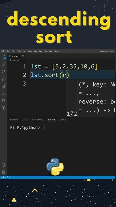 Descending Sort in Python | #shorts - YouTube