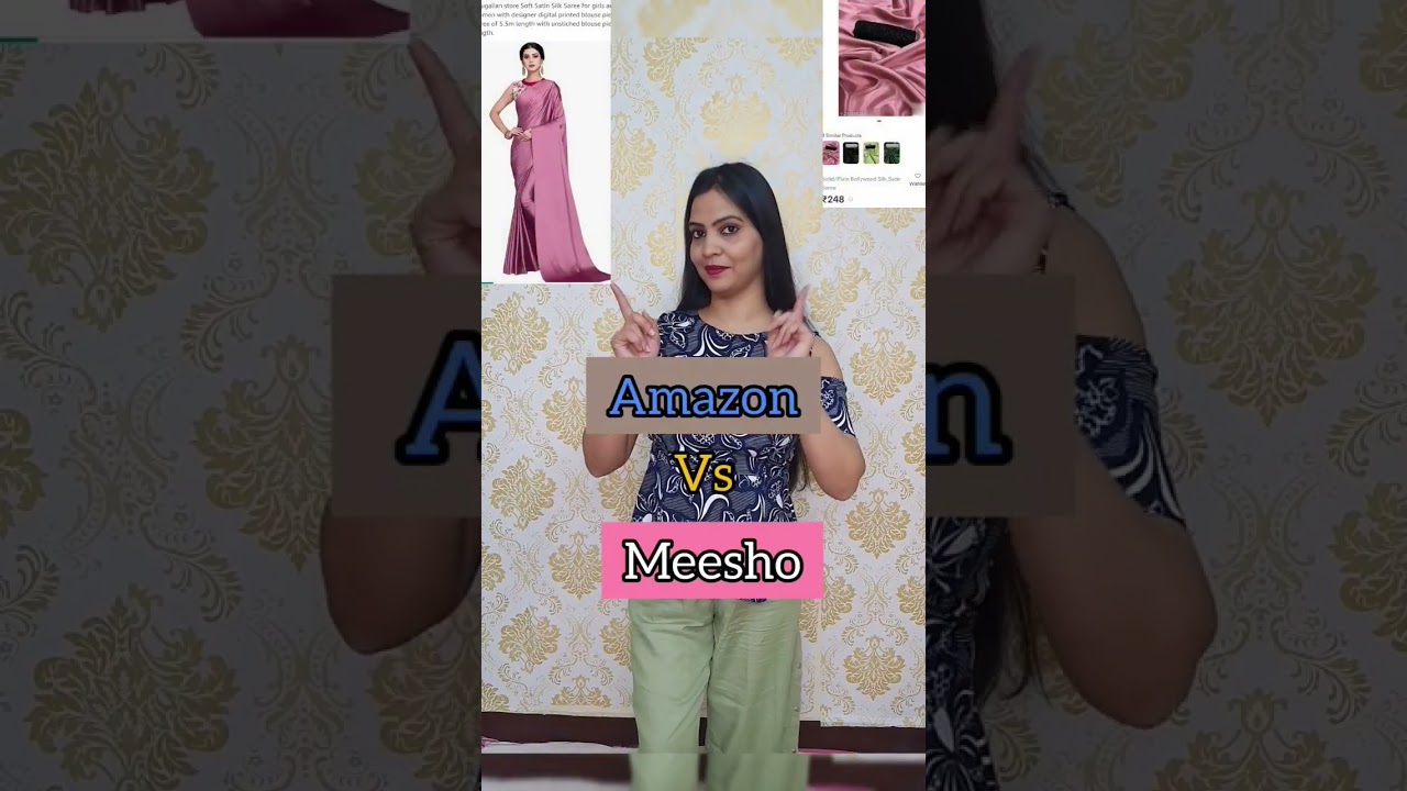 Amazon vs. Meesho Satin Saree 
