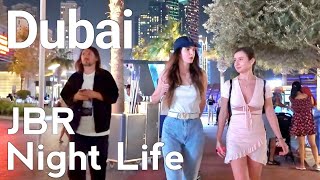 Dubai [4K] Night Life. Amazing JBR (Jumeirah Beach Residence) Night Walking Tour 🇦🇪