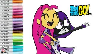 Teen Titans Go Coloring Book Page Starfire And Raven Cartoon Network Sprinkled Donuts