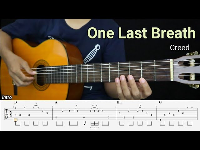 One Last Breath - Creed - Fingerstyle Guitar Tutorial + TAB u0026 Lyrics class=