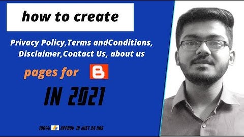 How to Create Privacy Policy,Terms and Conditions,Disclaimer,Contact Us Page for Blogger/Website