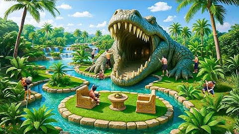 250 Days Building a Crocodile House with Underground Swimming Pool in the Swamp Using Primitive Tool