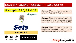 Sets Examples 20,21,22 Solved | Class 11 Maths | Complement of Sets
