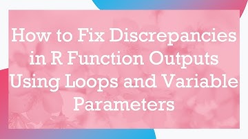 How to Fix Discrepancies in R Function Outputs Using Loops and Variable Parameters