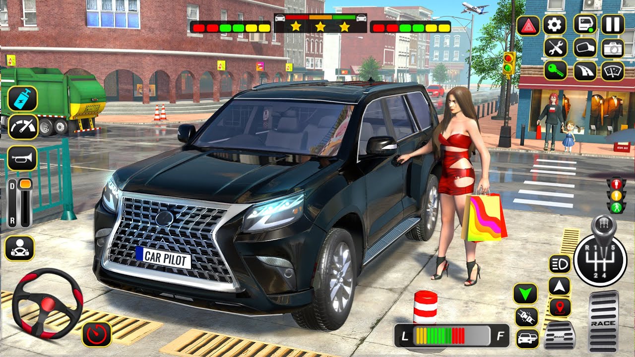 Car Driving School Simulator - Red Small Sedan & Green People Carrier Car  Driving School Parking #3