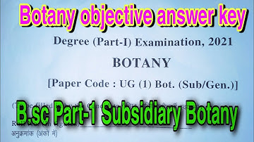 LNMU B.sc Part -1 Subsidiary Botany Objective Answer Key 2021 || Botany objective answer key 2021